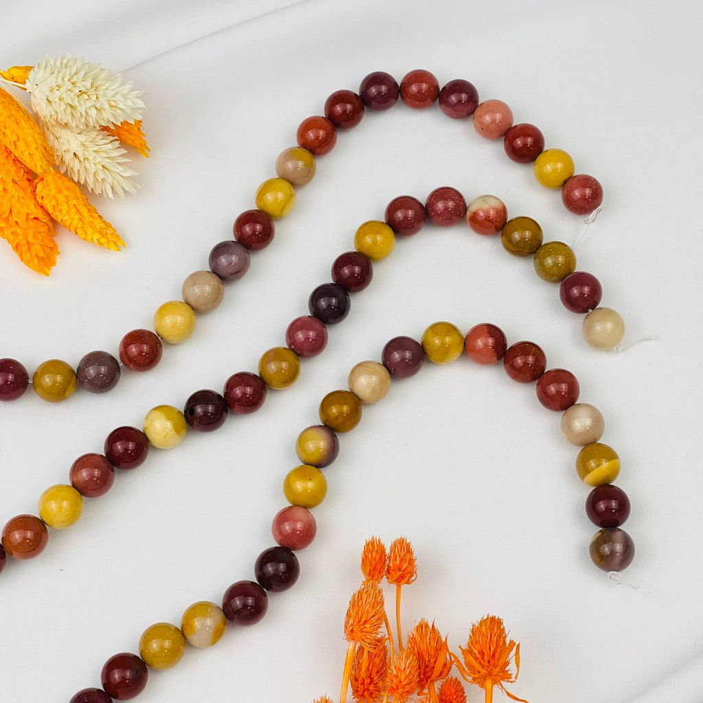 Бусины из Яшмы "Мукаит" (36 бусин) 38 см