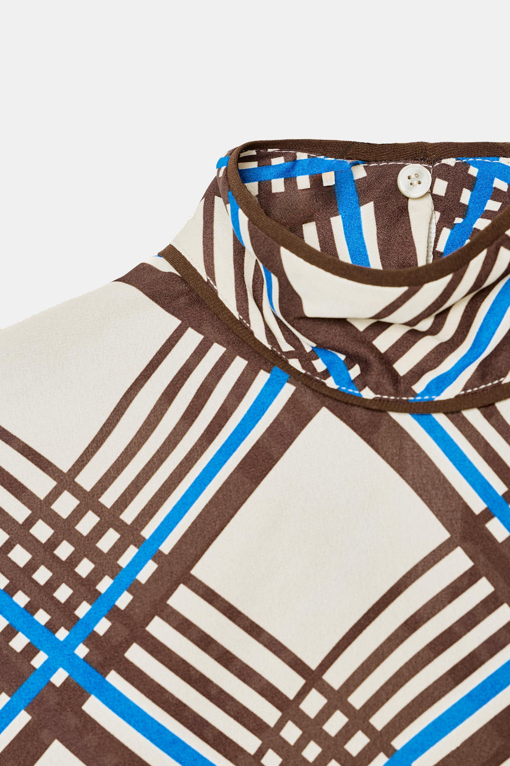 CHECK SHIRT WITH HIGH NECK - Zara фото 8