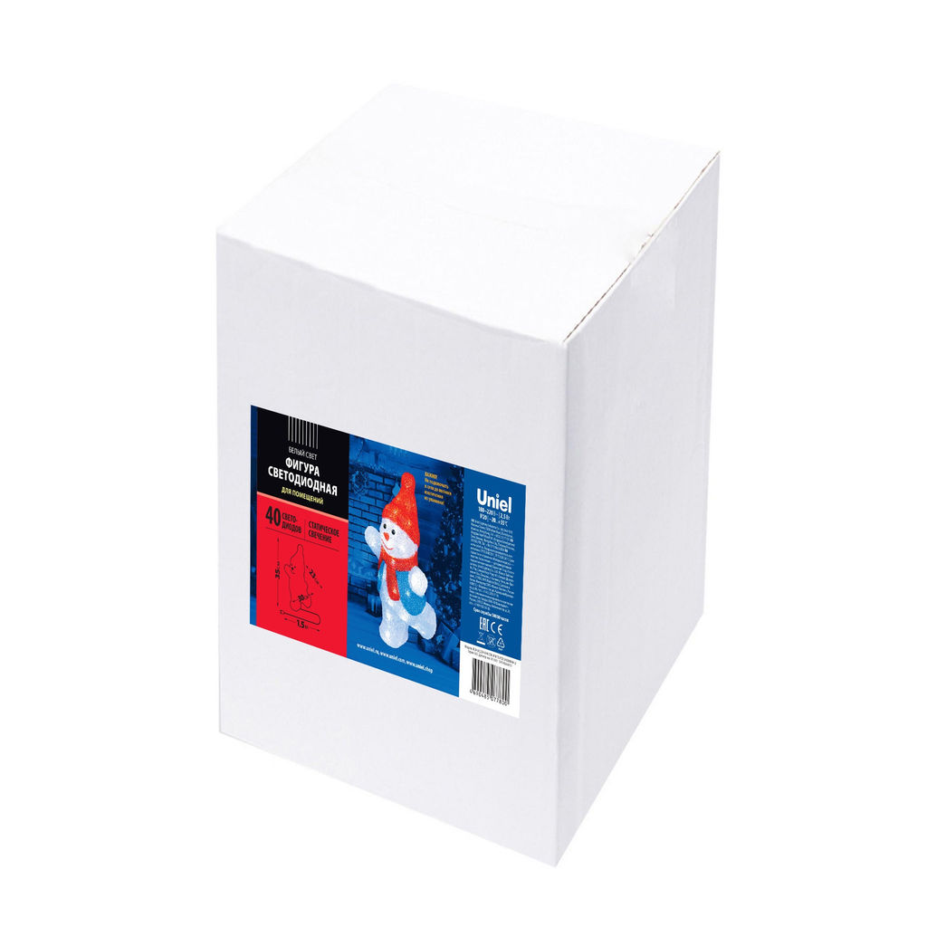 ULD-M2234-040/STA WHITE IP20 SNOWMAN-2 Фигура светодиодная Снеговик-2, 30*35см, 40 светодиодов. Белый свет. Провод прозрачный. TM Uniel - Volpe фото 9