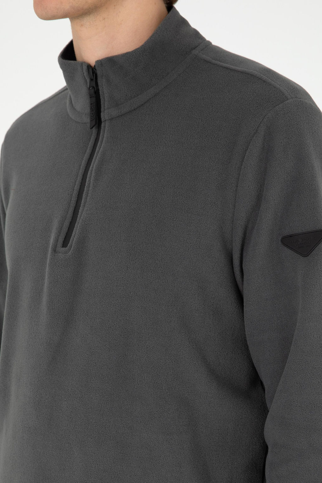 Мужской базовый свитшот антрацитового цвета - U.s. polo assn фото 7