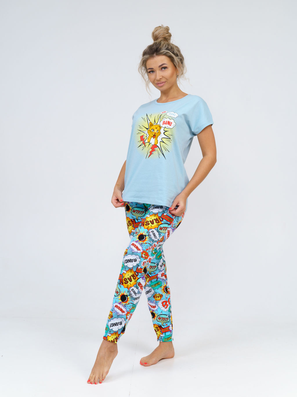 800 Пижама "Взрыв/Голубой"