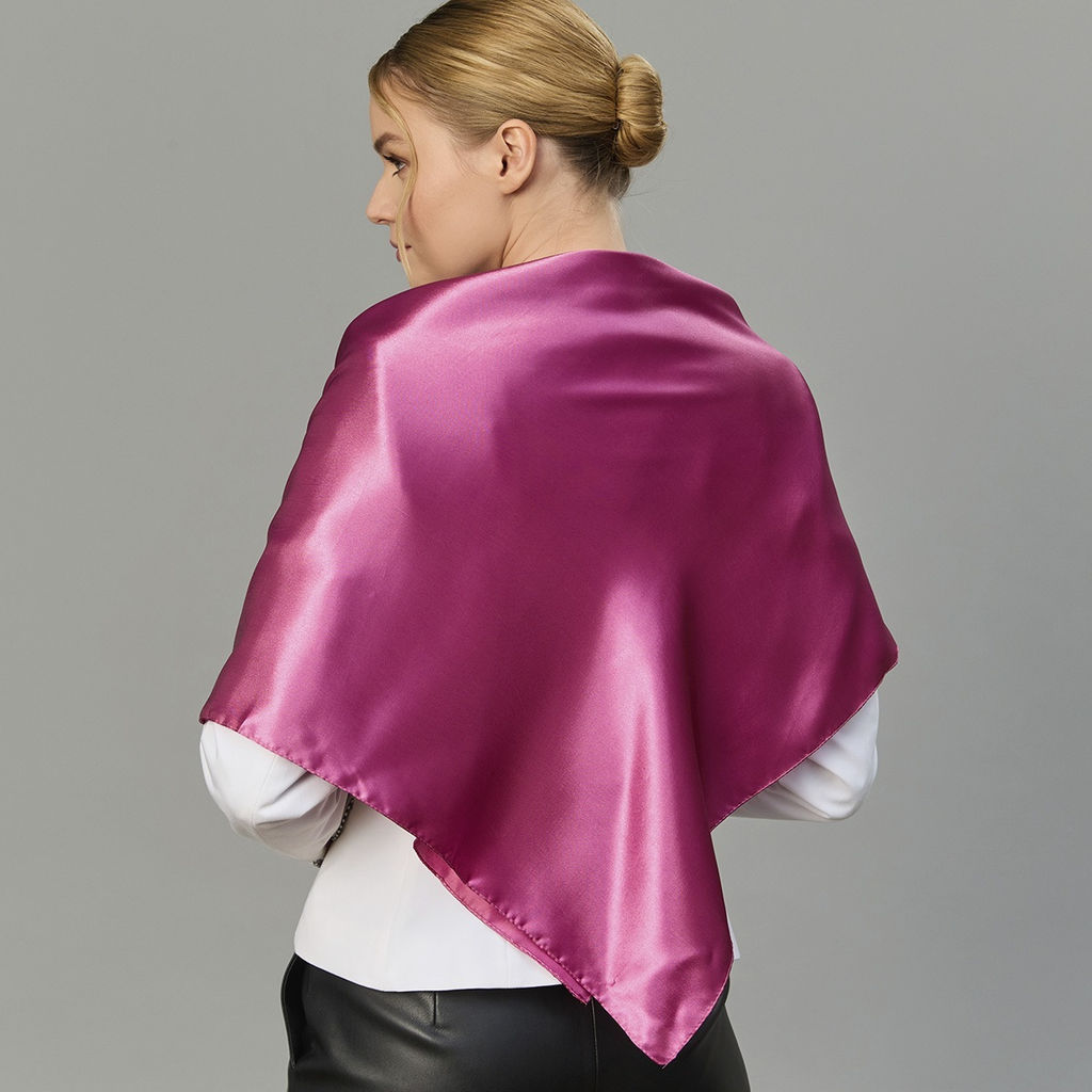 Платок Атласный, цвет фиалковый - Мастерская ПОКРОВ фото 5