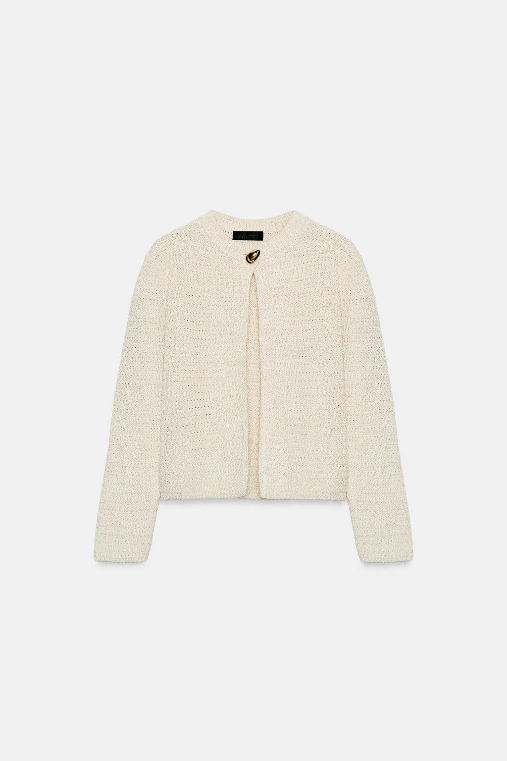 CHAQUETA PUNTO HILO METALIZADO / Crudo - Zara фото 7