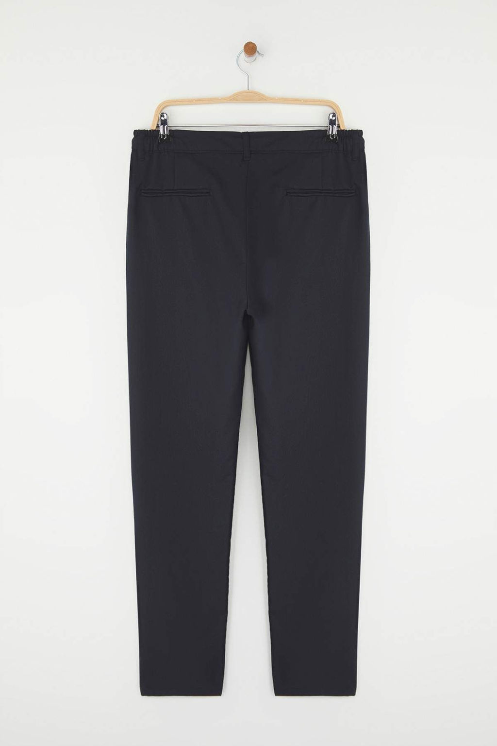 Lacivert Slim Fit Beli Baglama Detayl? Lastikli Kumas Dokuma Pantolon TMNAW25PL00027