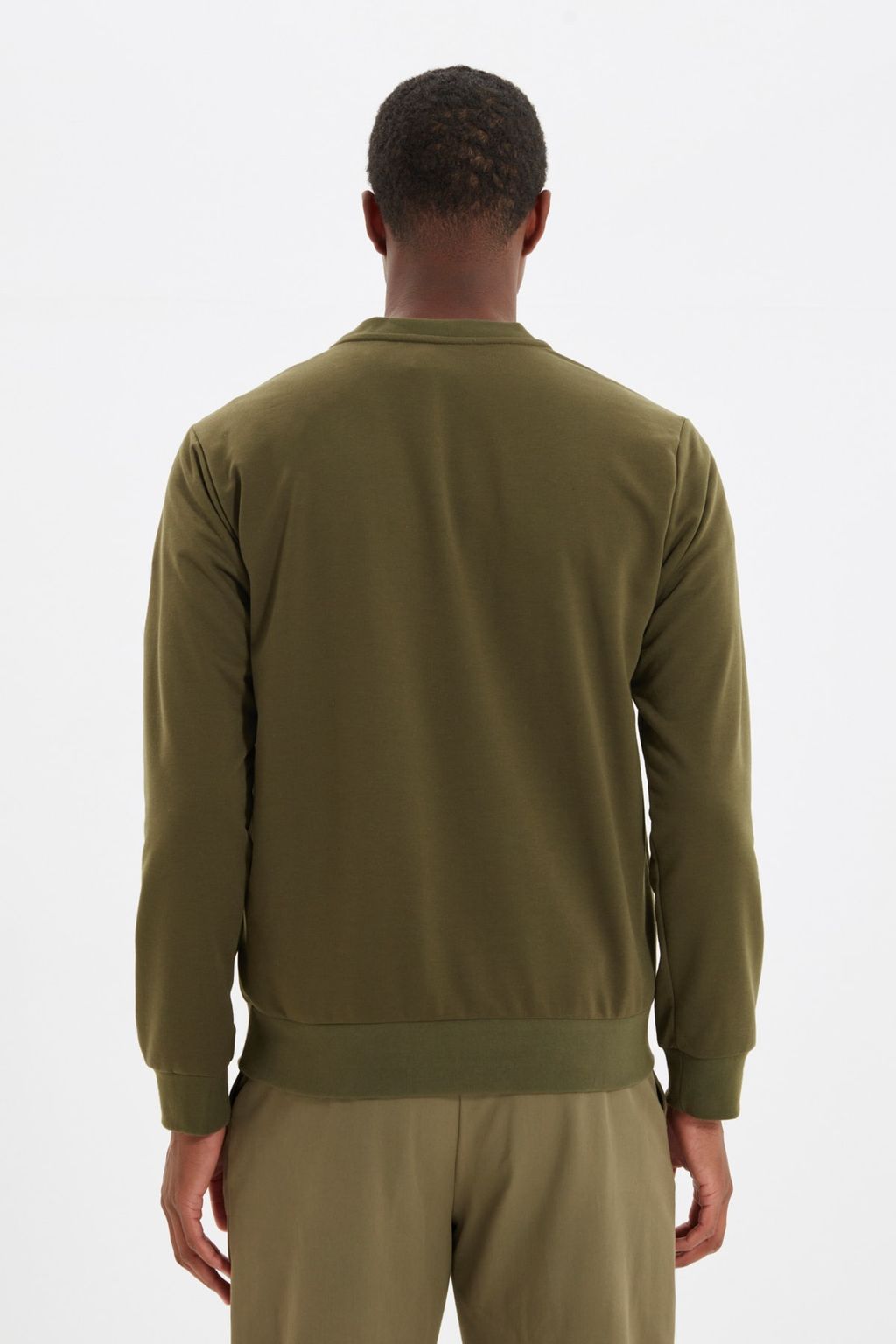 TRENDYOL MAN Haki Regular/Normal Kesim Yaz? Kabartma Bask?l? Sweatshirt TMNAW22SW1295 - Trendyolmilla фото 13