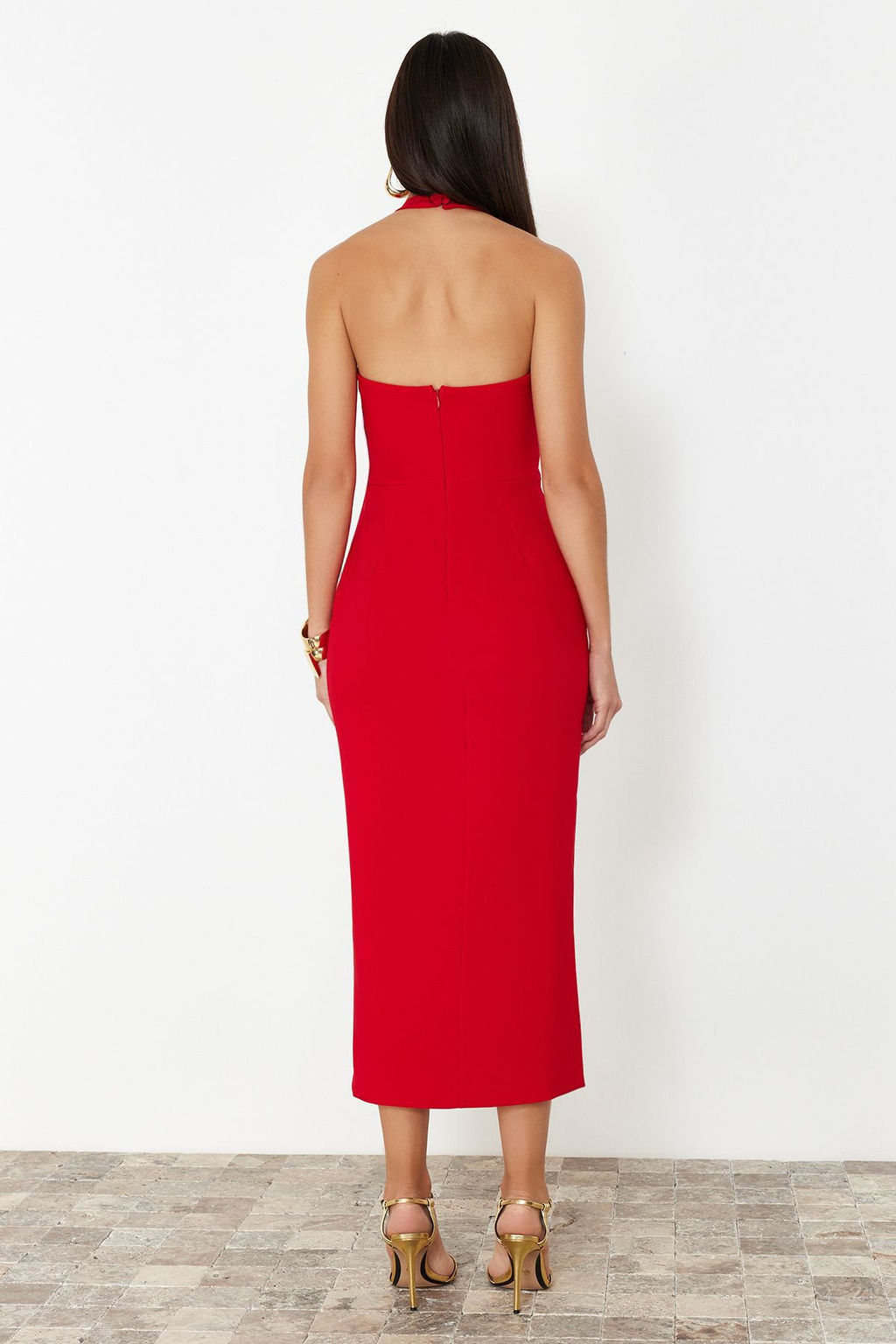 TRENDYOLMILLA Siyah Vucuda Oturan Dokuma Elbise TPRSS24EL00136 фото 23