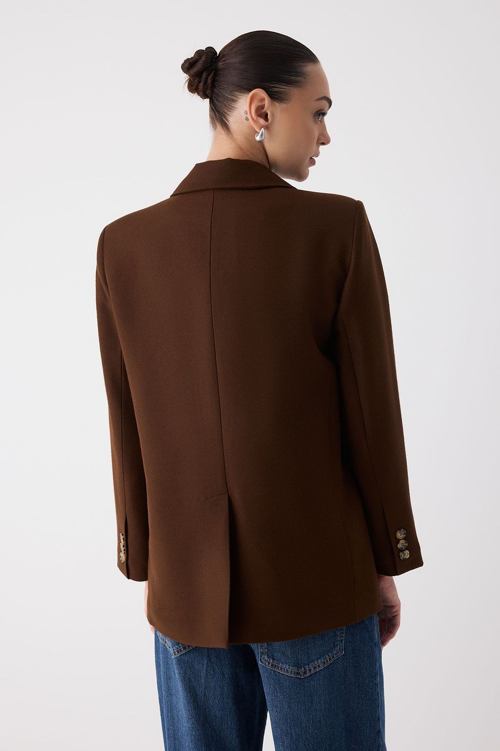 Wardrobe Essentials Kahverengi Kase Dokuma Ozel Koleksiyon Rahat Kal?p Blazer Ceket | TWOAW26BC00005