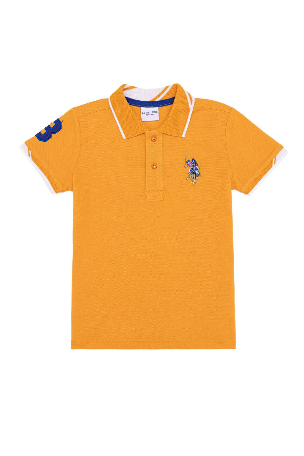 Темно-желтая футболка с воротником поло для мальчиков Basic - U.s. polo assn фото 5