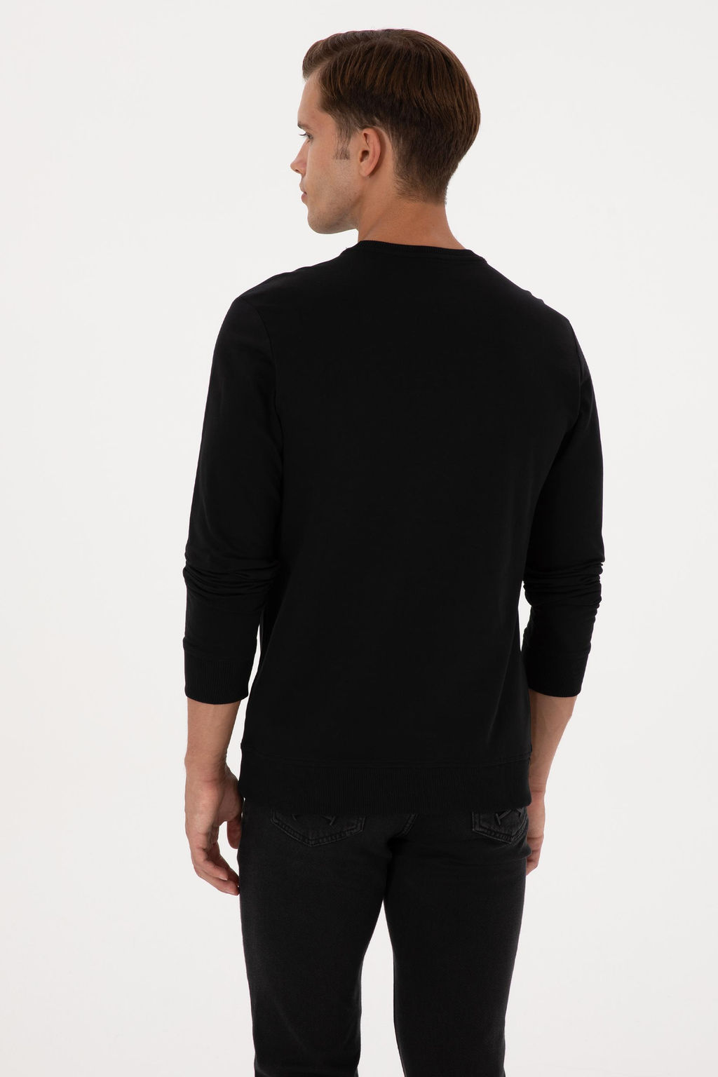 Erkek Siyah Sweatshirt Sepette S_rpriz _ndirim