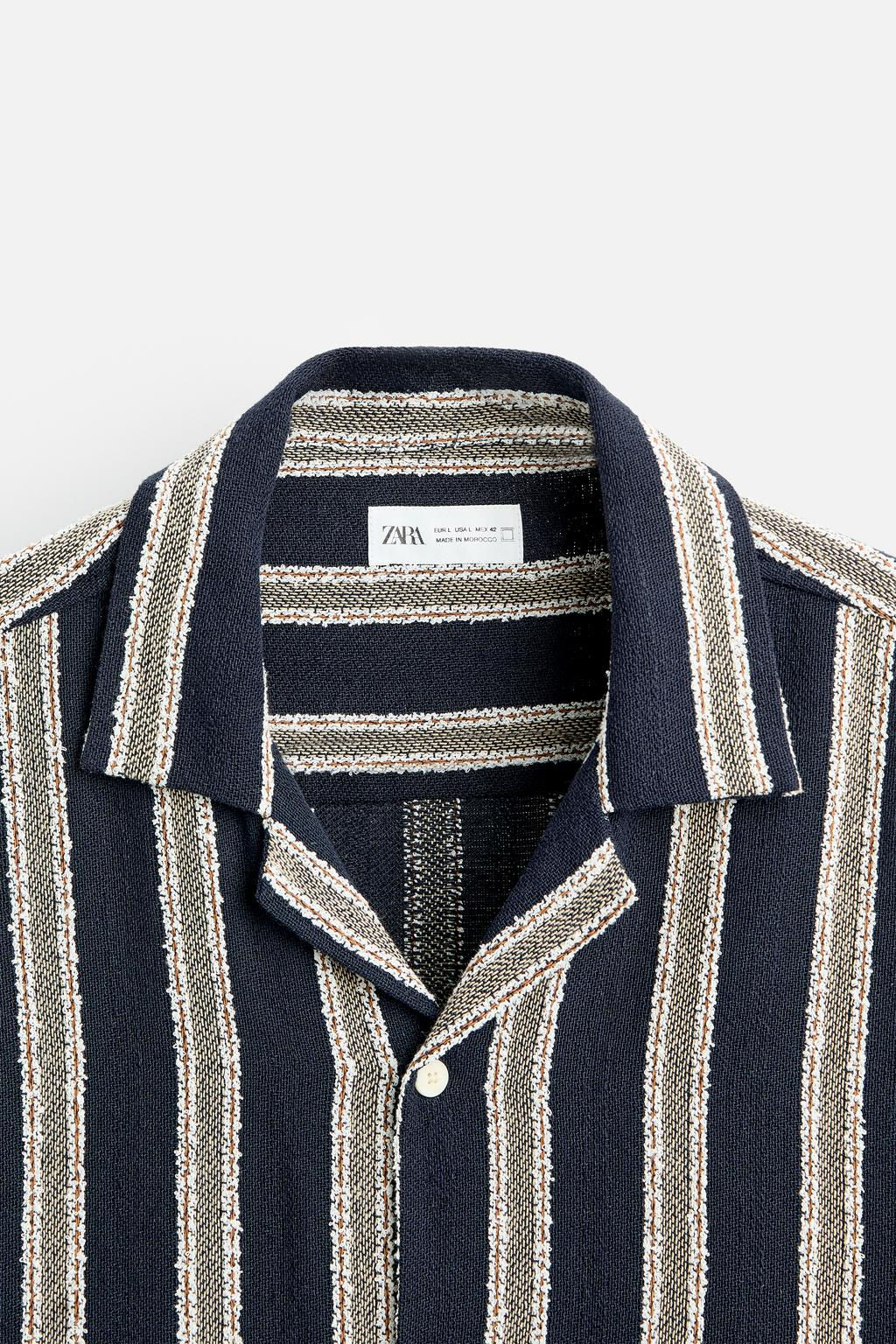 STRIPED TEXTURED SHIRT - Zara фото 8
