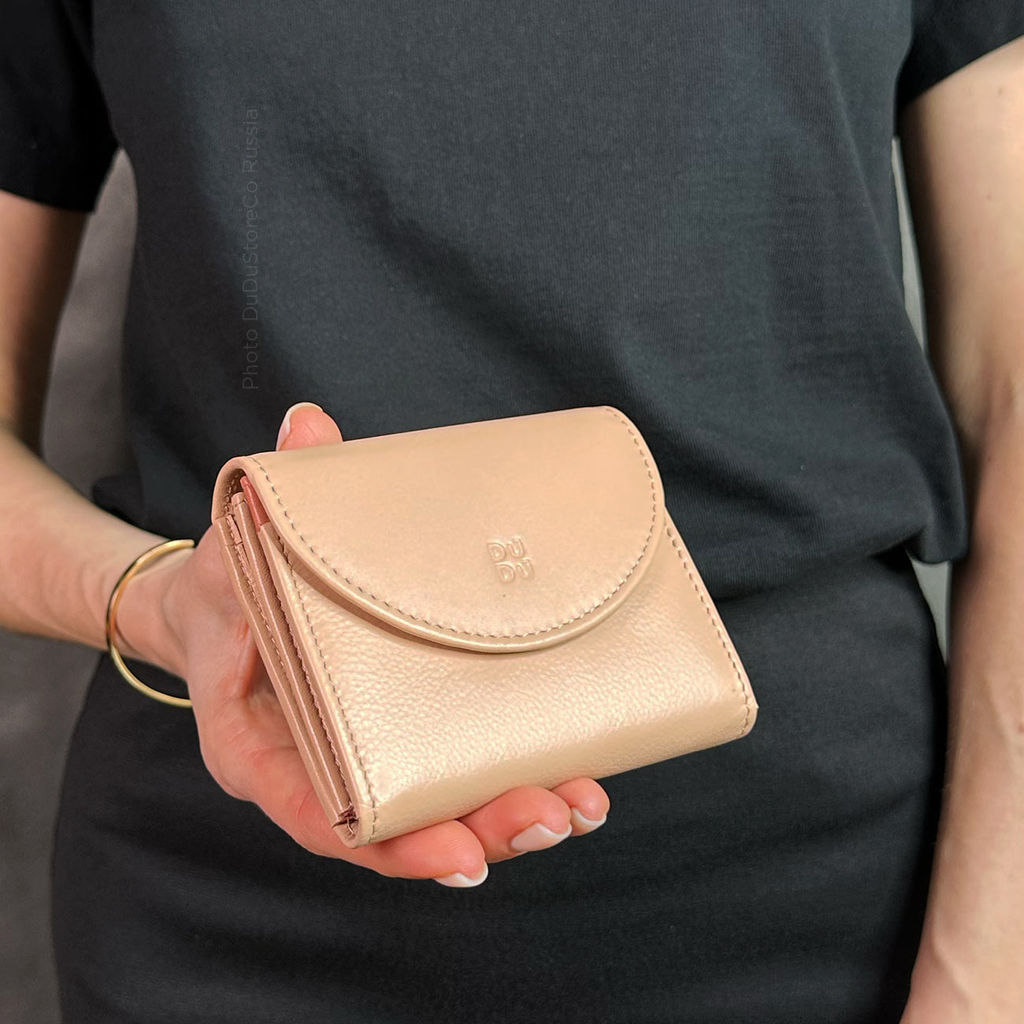 Кошелек кожаный DuDu серии Malaga | пудровый - Dudubags фото 8