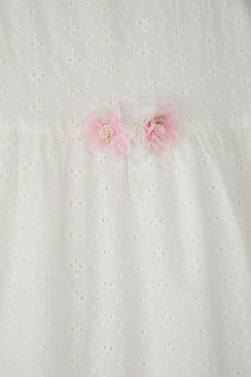 Somon Pamuklu F?rf?rl? Cicek Detayl? Mini K?sa Kol K?z Cocuk Dokuma Elbise TKDSS25EL00034 - Trendyolmilla фото 5