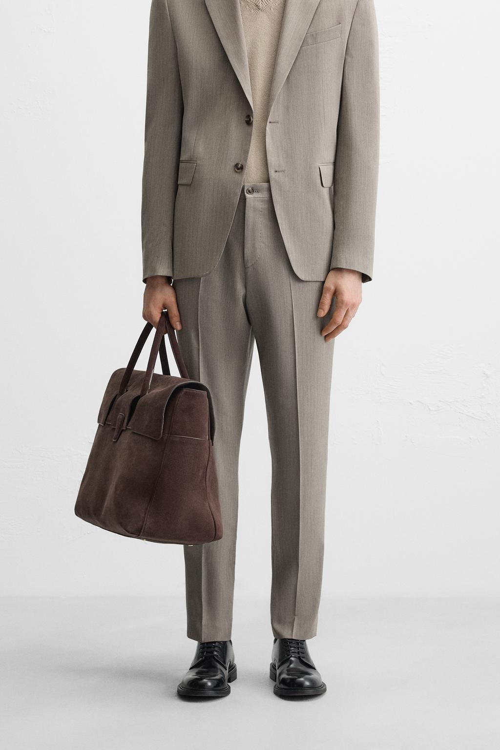 HERRINGBONE SUIT TROUSERS - Zara фото 2