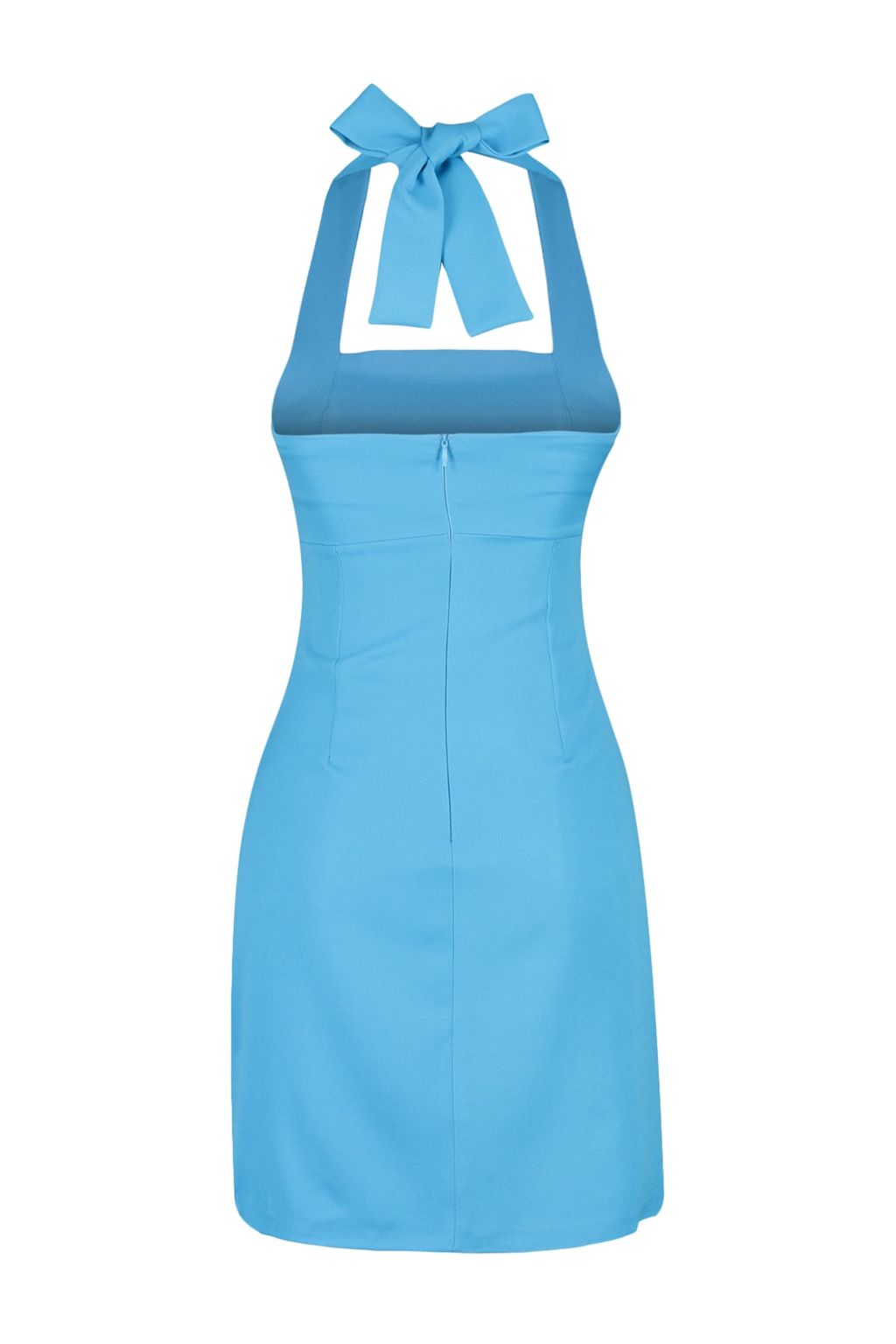 Mavi Vucuda Oturan Boyundan Baglamal? Mini Dokuma Elbise TWOSS23EL01724