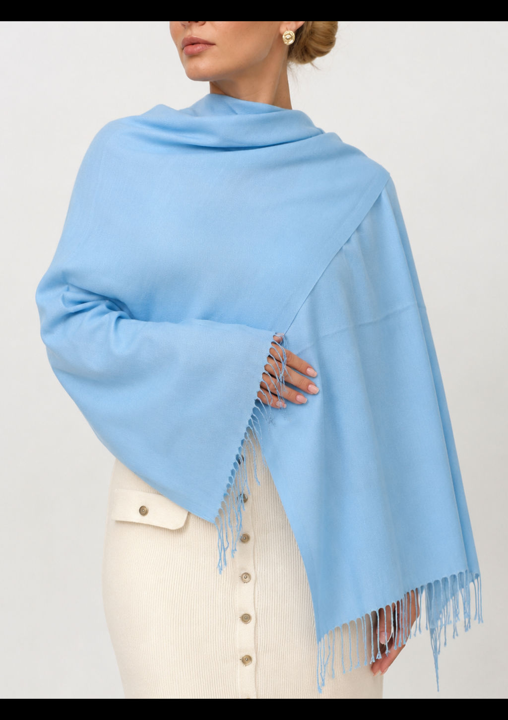 Палантин облегченный Pashmina Lanotti/св.бежевый  фото 2