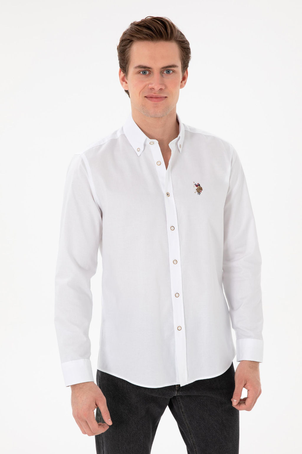 Erkek Beyaz Uzun Kollu Basic G_mlek Sepette S_rpriz _ndirim - U.s. polo assn фото 8
