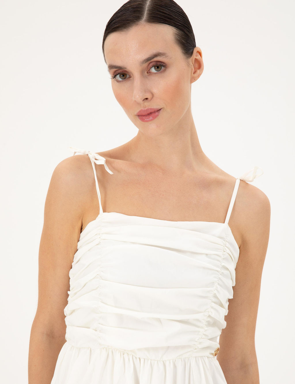 Beyaz Regular Fit Dokuma Elbise - Pierre cardin фото 2