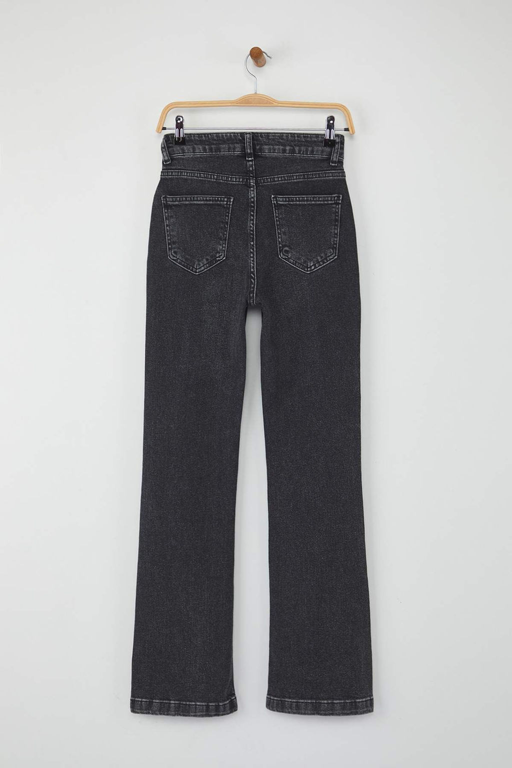 Antrasit Yuksek Bel Ispanyol Paca Flare Jeans TWOAW26JE00050 - Trendyolmilla фото 15