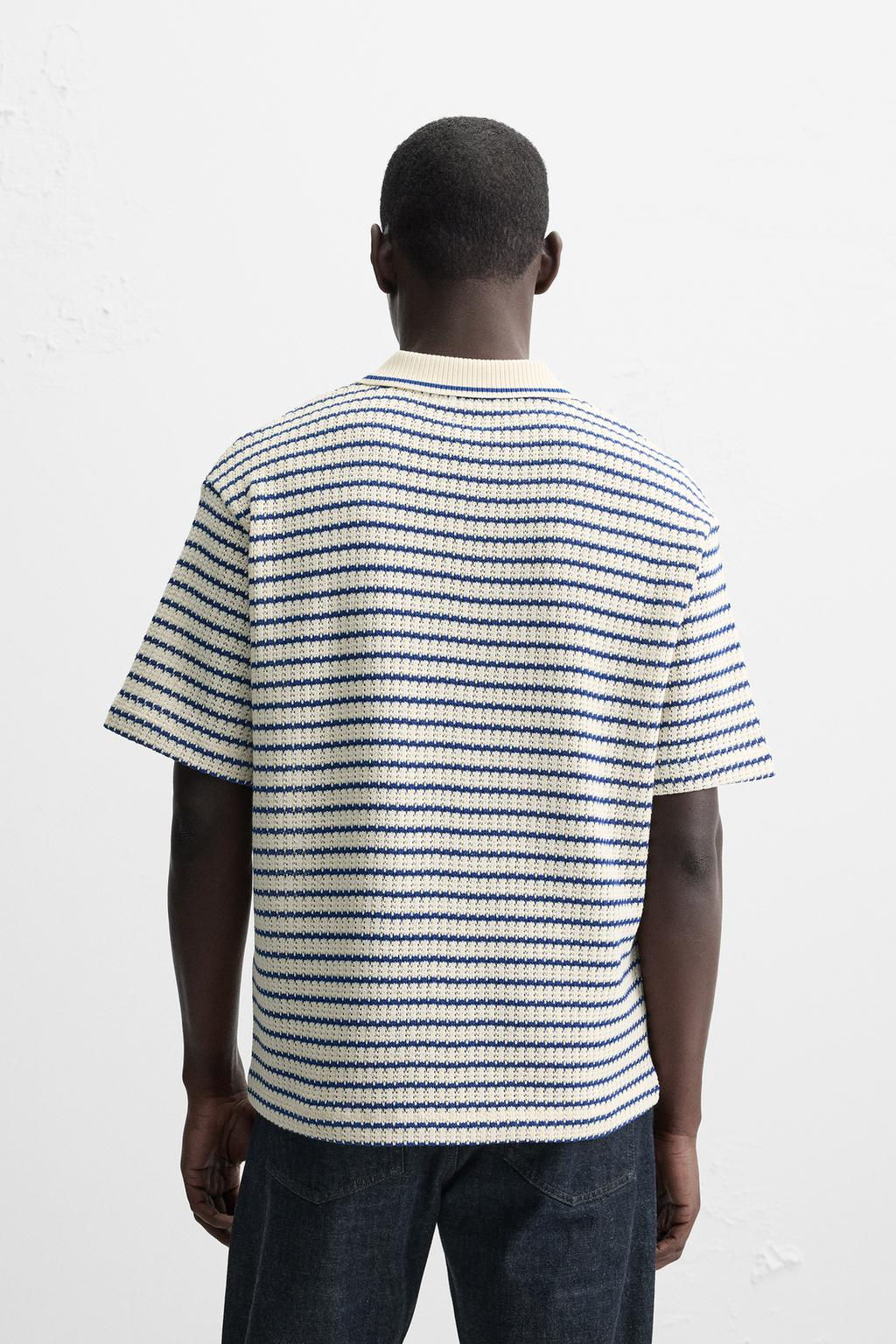 STRIPED JACQUARD POLO SHIRT - Zara фото 3