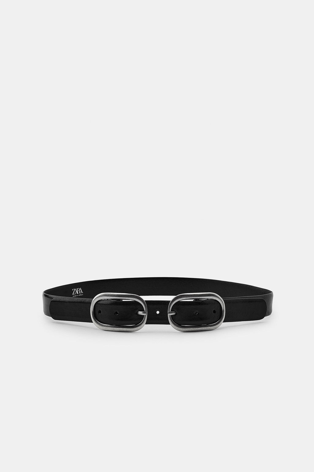 LEATHER BELT WITH DOUBLE BUCKLE - Zara фото 2