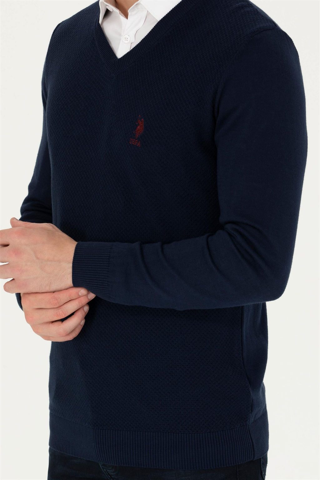 Мужской темно-синий базовый свитер Неожиданная скидка в корзине - U.s. polo assn фото 6