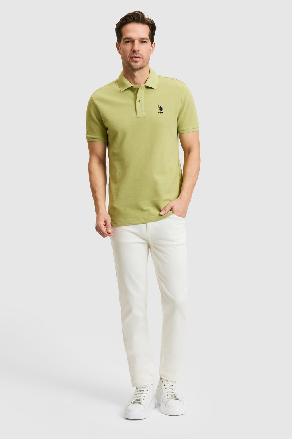 Erkek Slim Fit Polo Yaka _a_la Basic Ti__rt