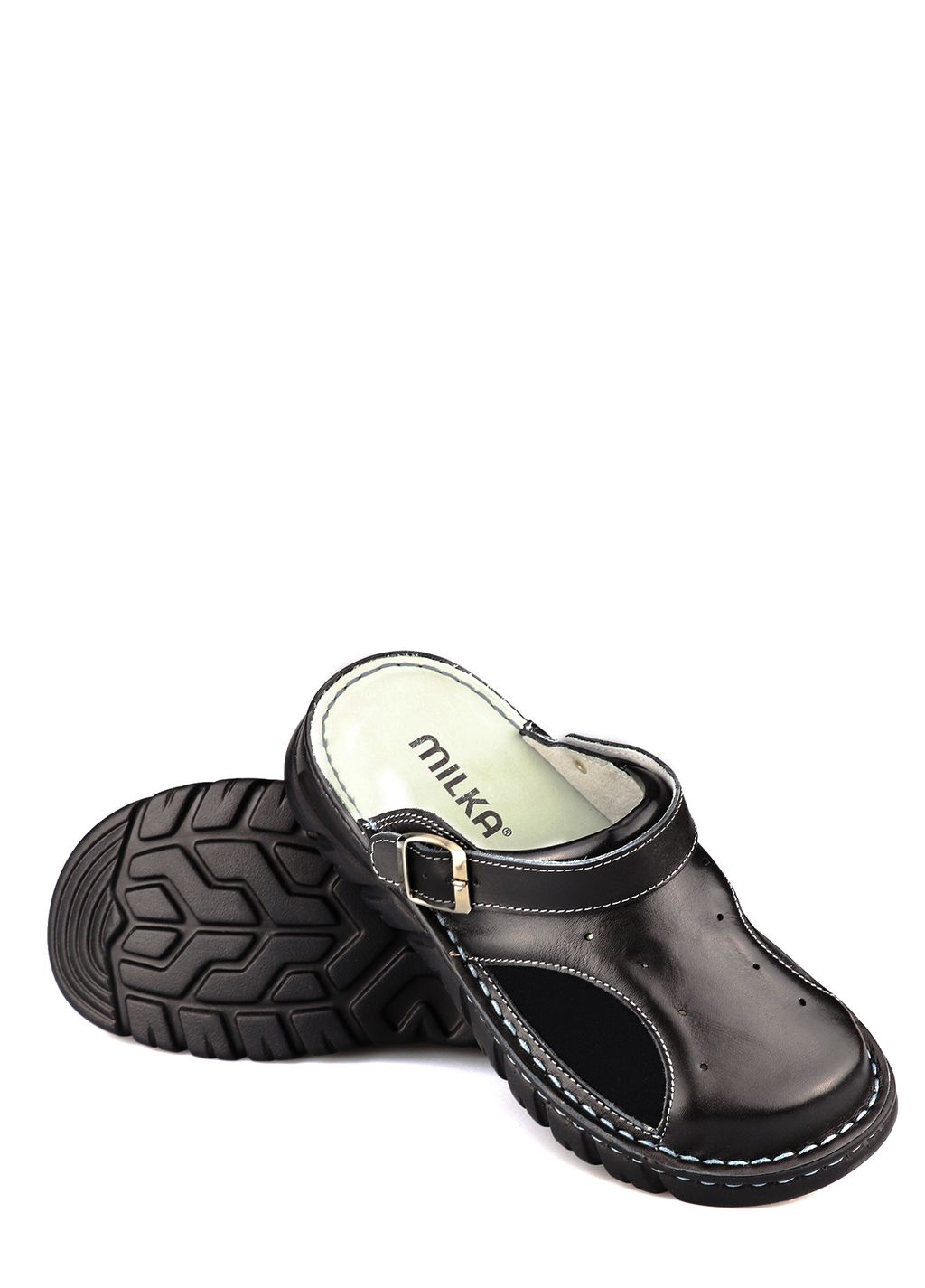 15 | Kina | Черные женские медицинские сабо натуральная кожа - Milka shoes&more фото 13