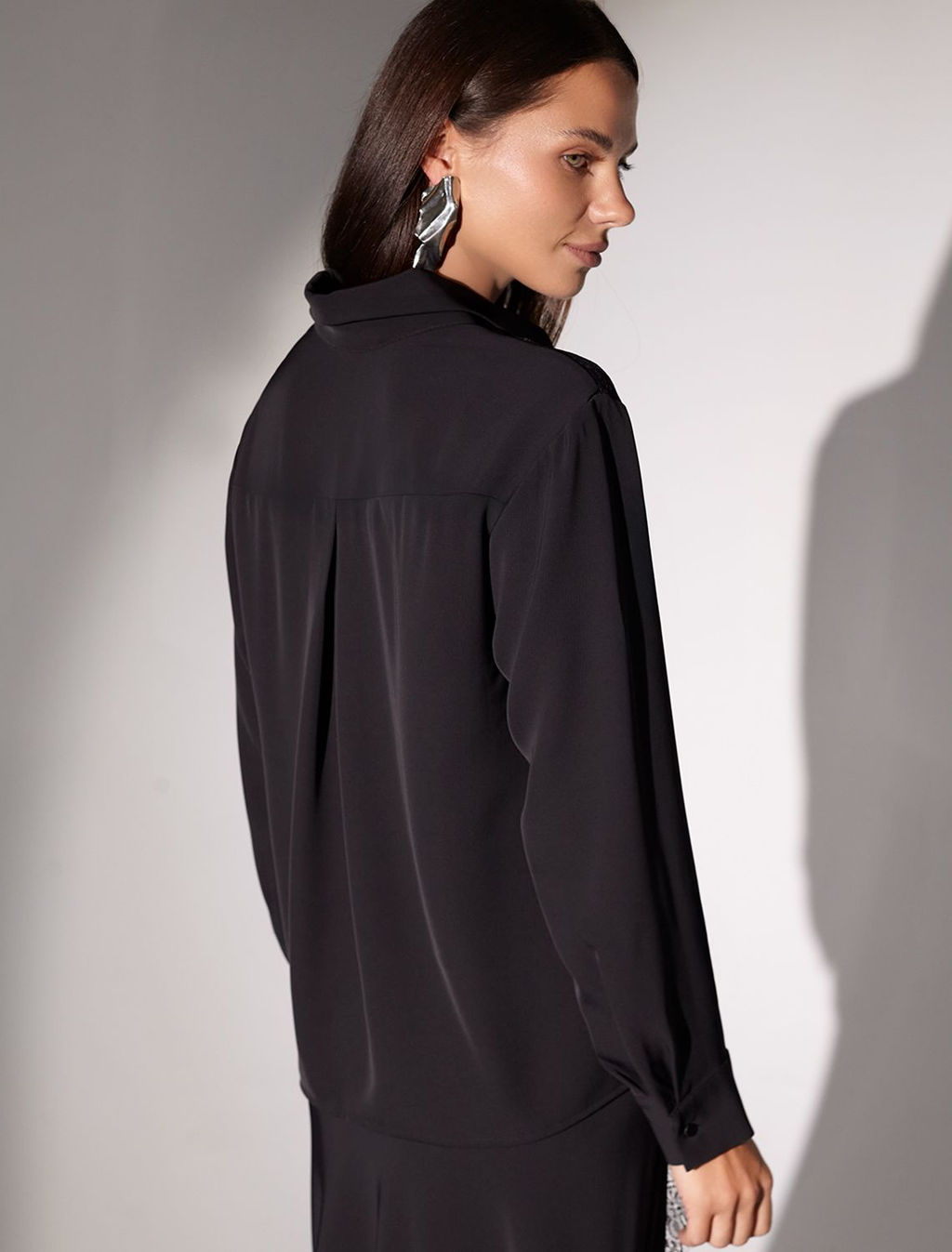 Блузка вечерняя из креп шифона с кружевом - Vilatte фото 3