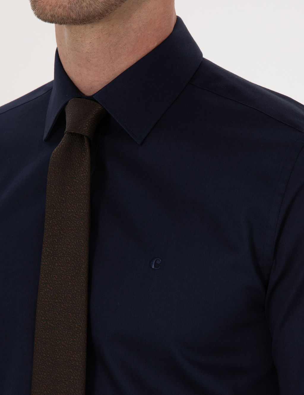 Lacivert Slim Fit Uzun Kollu Basic G_mlek - Cacharel фото 7