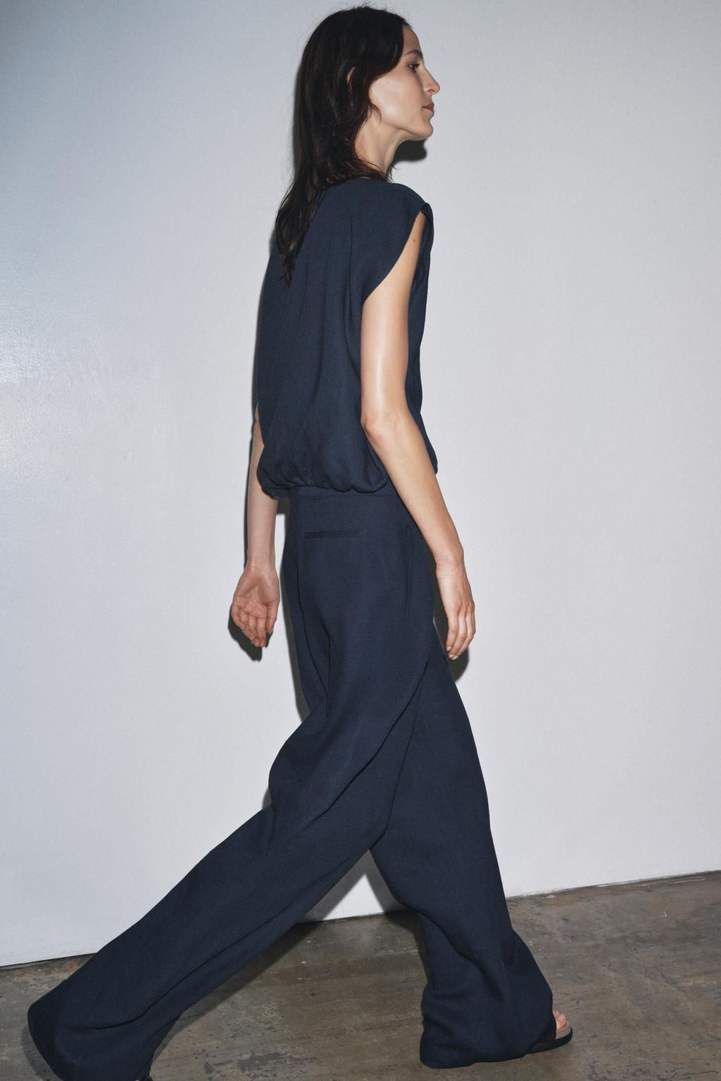 ZW COLLECTION LINEN BALLOON TROUSERS - Zara фото 5
