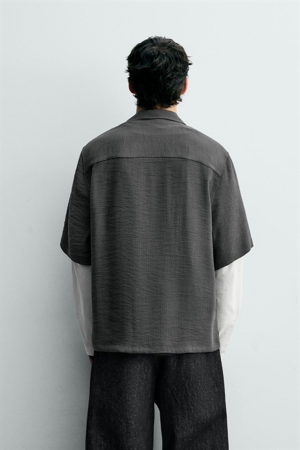 Рубашка Camisa Fluida Estructura серая