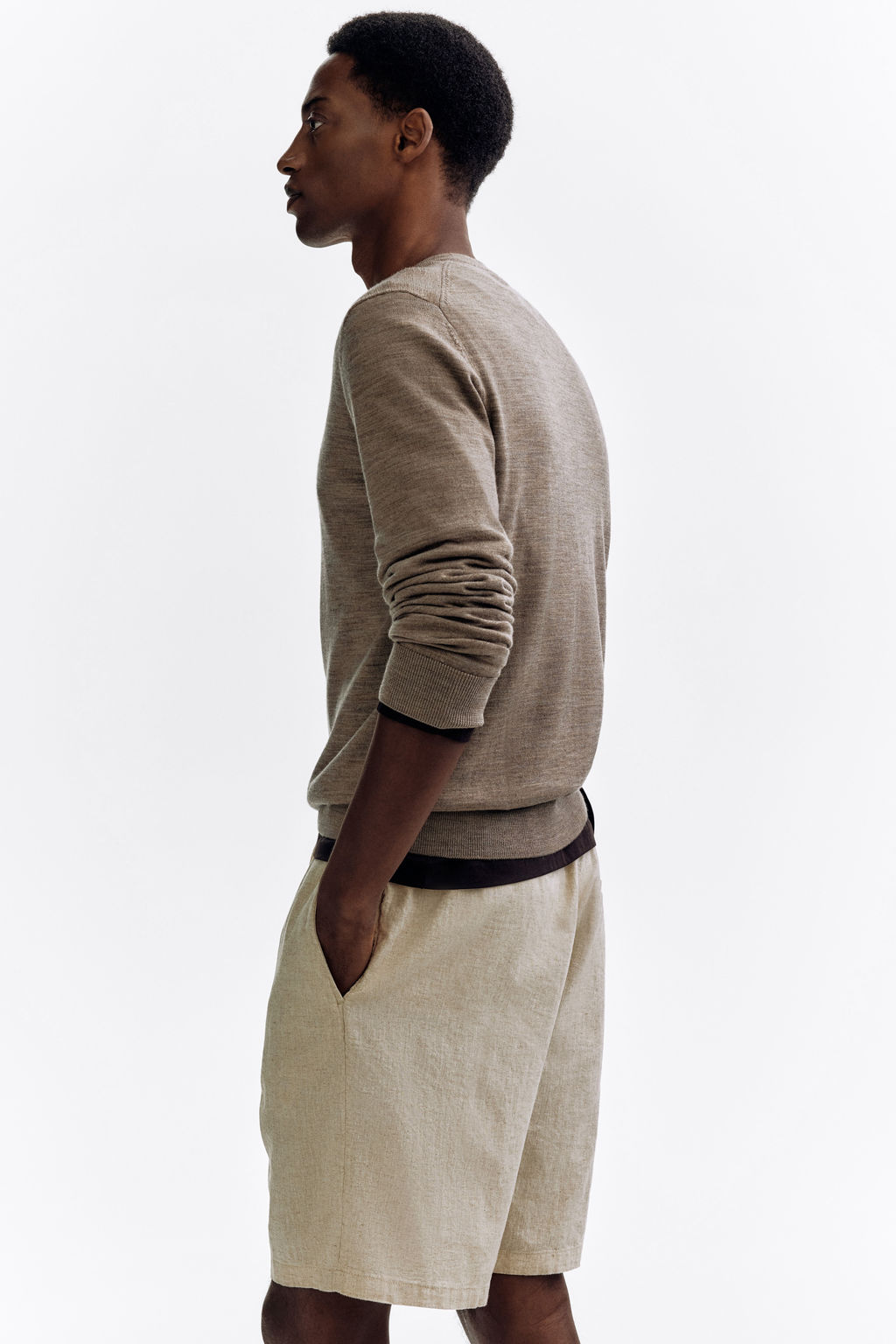 Pantal?n corto en mezcla de lino Regular Fit - H&m фото 5
