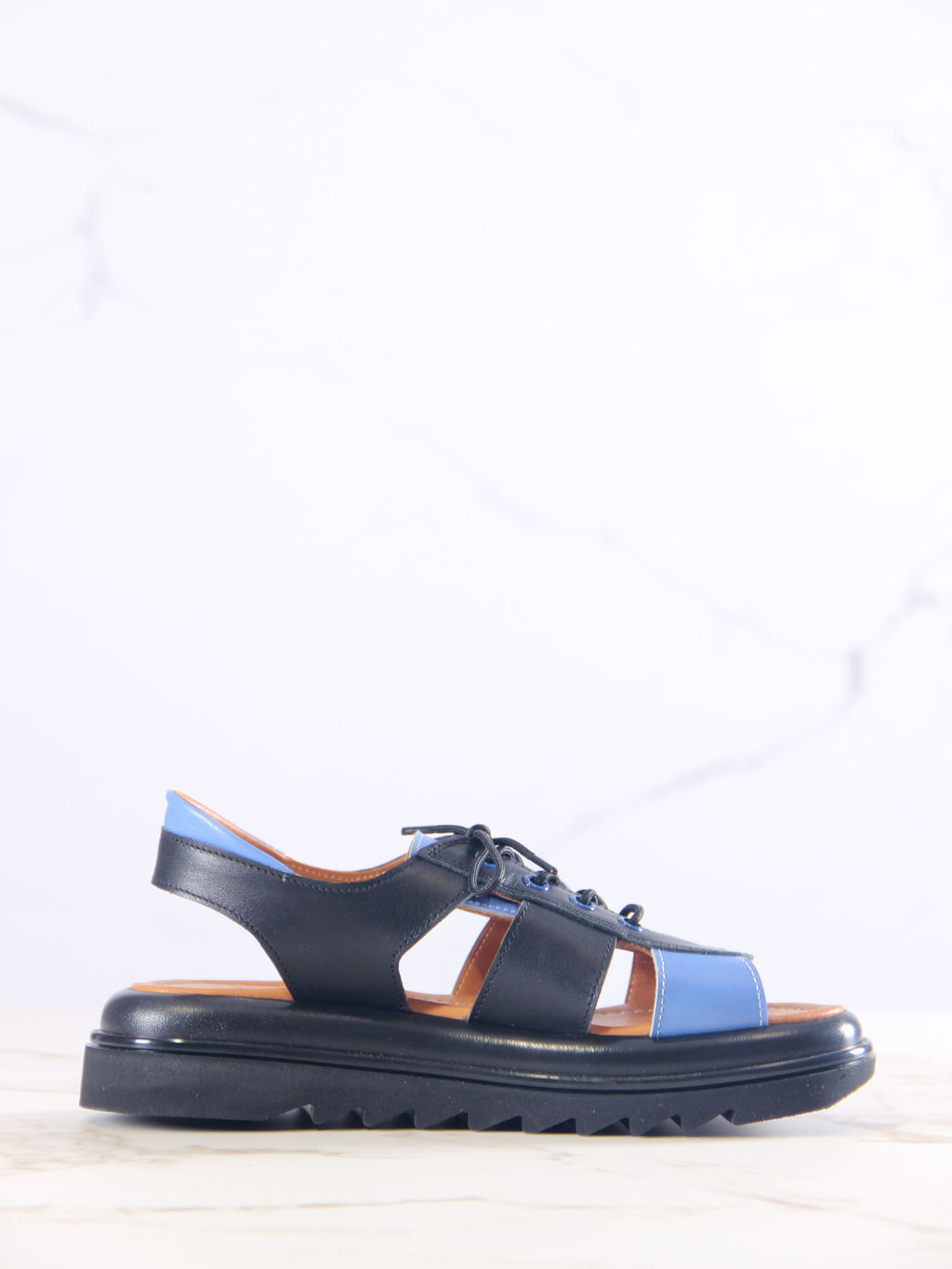 Босоножки 2029.2525bl.Черный синий+черный