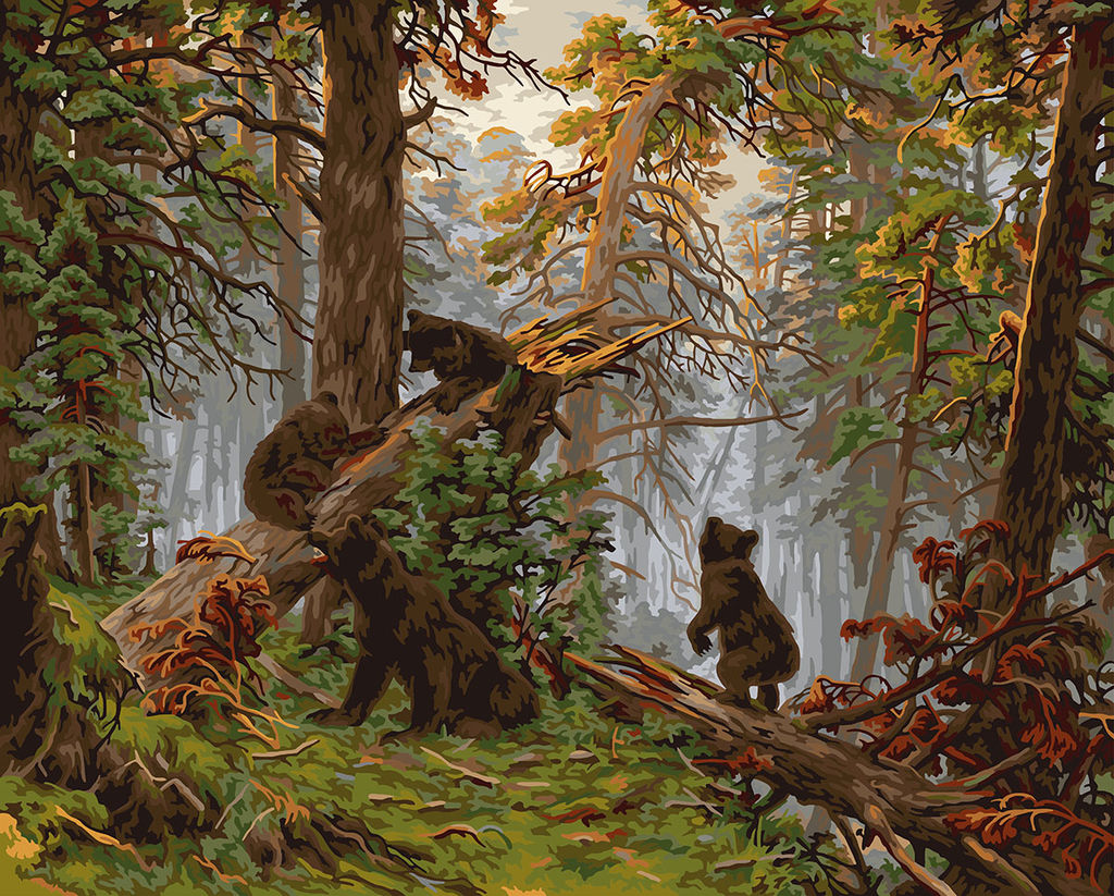 ФРЕЯ GTG-PNB/PL-199 Набор для раскрашивания по номерам 40 х 50 см По мотивам картины Шишкина И. И. Утро в сосновом лесу. 1889. Фрагмент