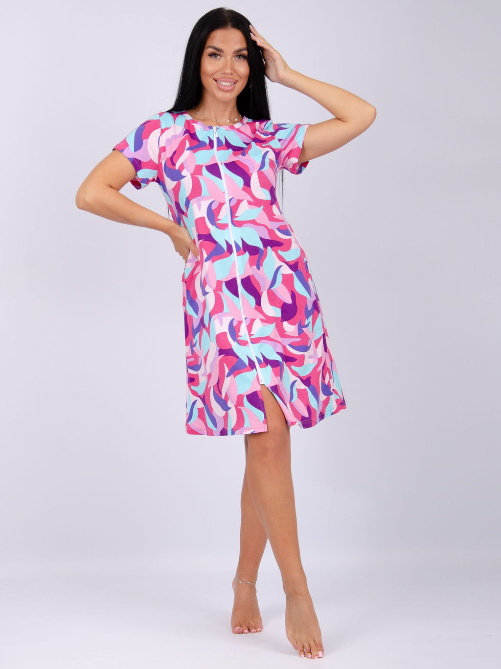 Халат "Красотка 4" абстракция, трикотаж