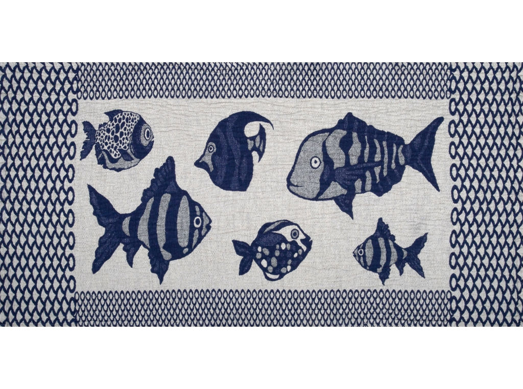 Полотенце 17С356-ШР/у. 55*115 "Аквариум-1" цв. 3 рис. 373 синий