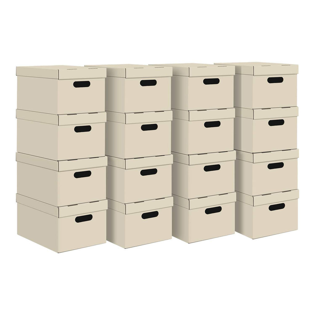 VAL KCTN-CB24 Короба картонные, 25*33*18.5 см, набор 16 шт., цвет бежевый, шт