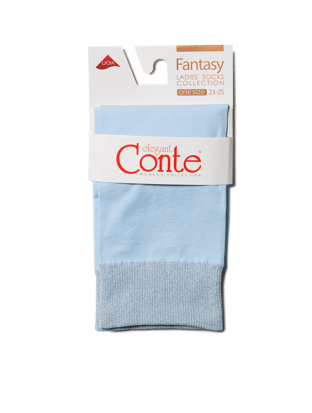 Цена за 2 пары. Носки Классические CONTE FANTASY (люрекс) light blue - Conte elegant фото 7