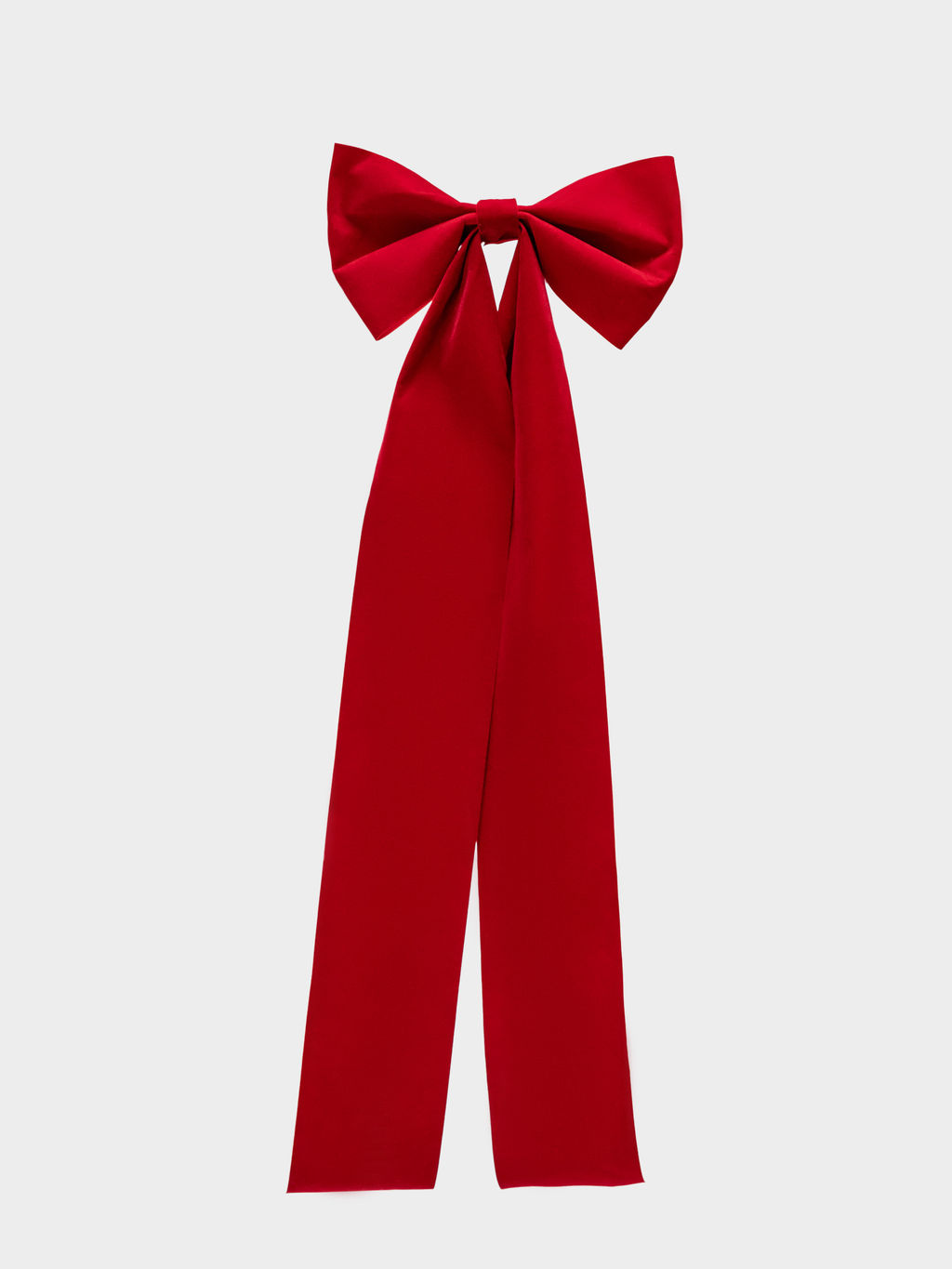 Украшение декоративное, 35x100 см, на клипсе, полиэстер, красное, Бант, New year