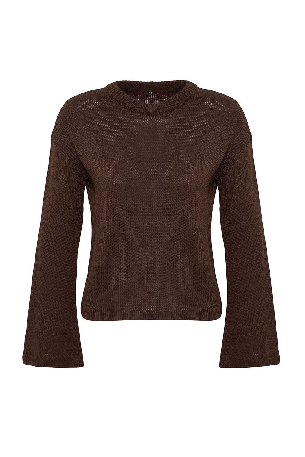 Kahverengi Genis Kal?p Yumusak Dokulu Triko Kazak TWOAW25KZ00295 - Trendyolmilla фото 8