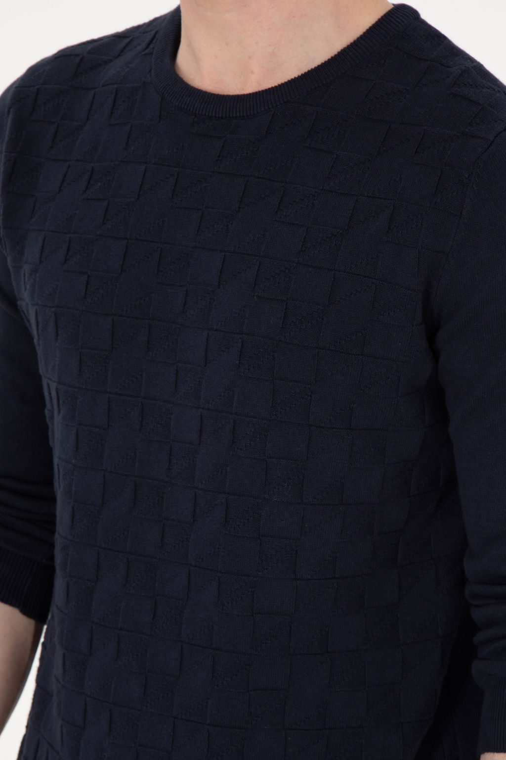 Erkek Slim Fit Bisiklet Yaka Lacivert Basic Kazak - U.s. polo assn фото 14