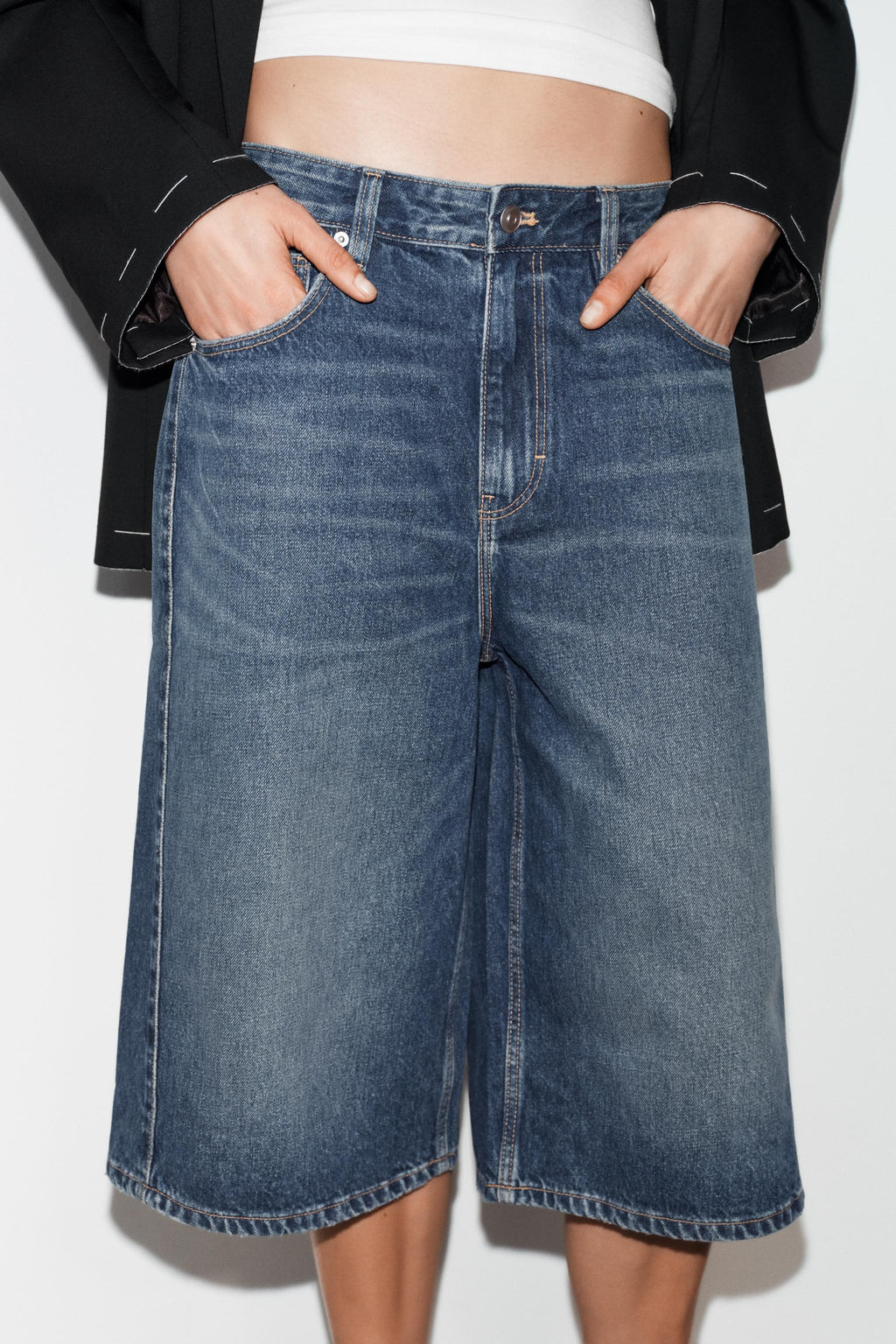 BERMUDA JORTS DENIM TRF TIRO MEDIO / Azul - Zara фото 2