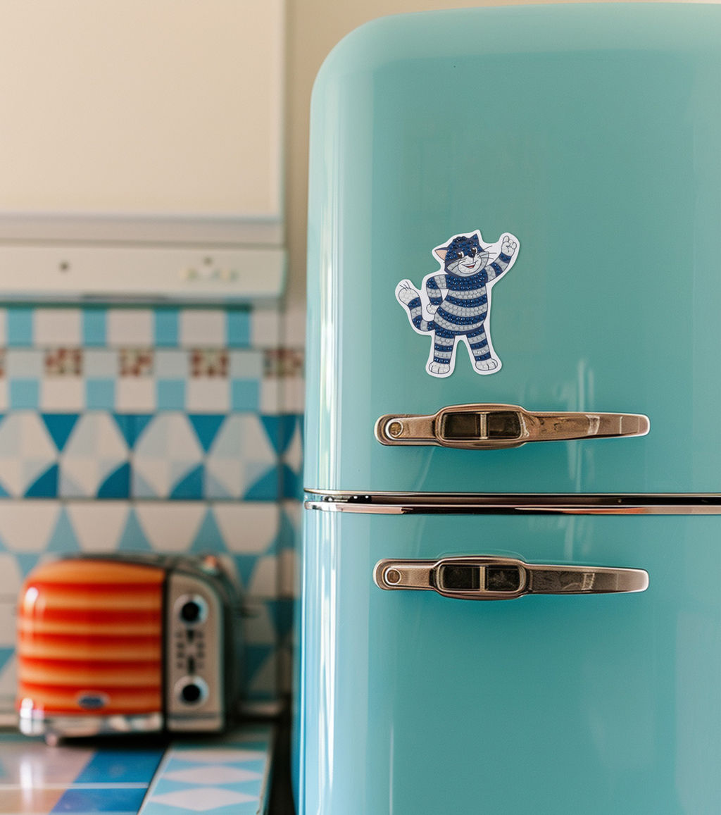 Кристальная (алмазная) мозаика ФРЕЯ CMF-ALVM-096 магнит Простоквашино. Кот Матроскин 9 х 10 см