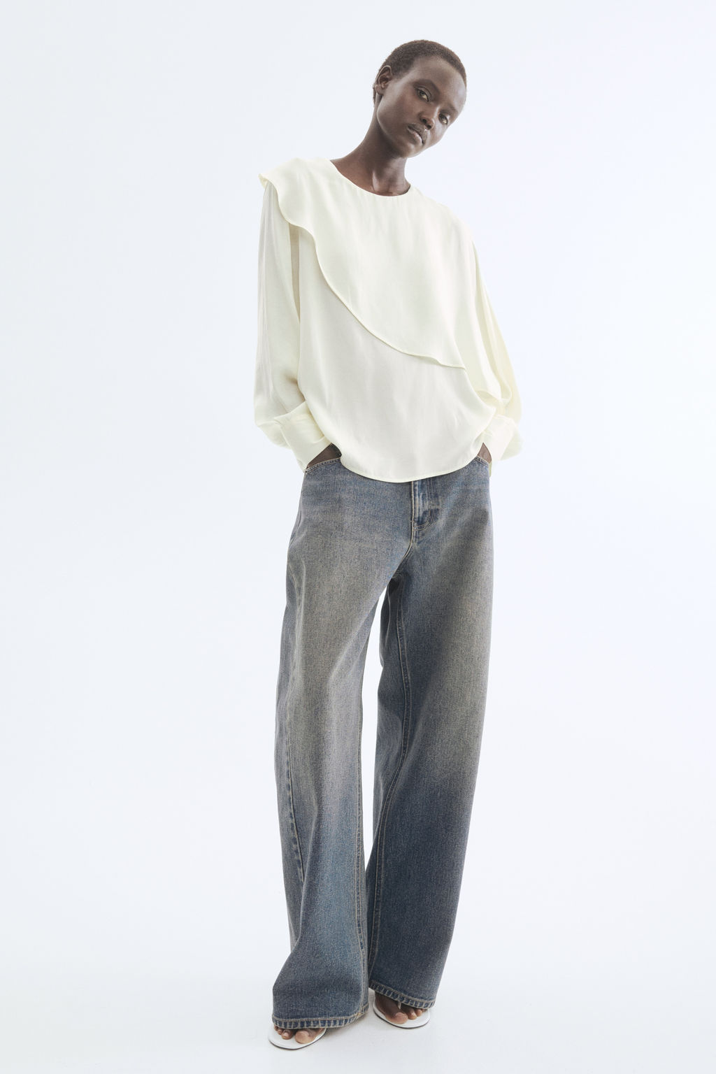 Blusa con capa decorativa - H&m фото 3