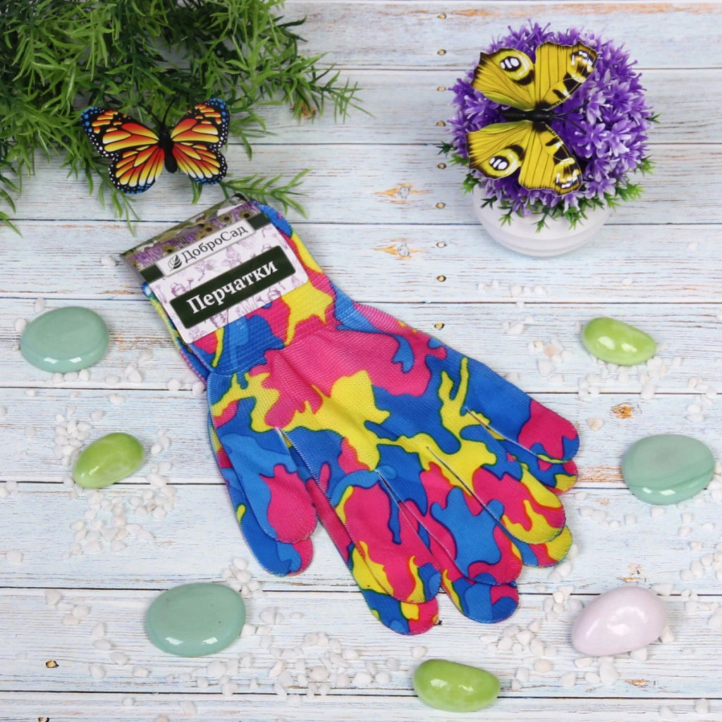 Цена за 12 шт. Перчатки нейлоновые "Лайт-Хакки" 8 р-р ДоброСад