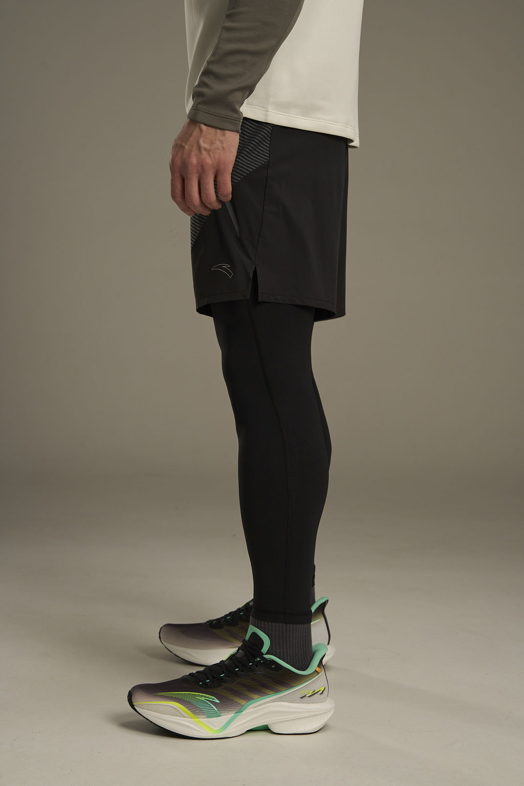 Тайтсы 2-в-1 Черный ANTA RUNNING 2 in 1 Pants фото 4