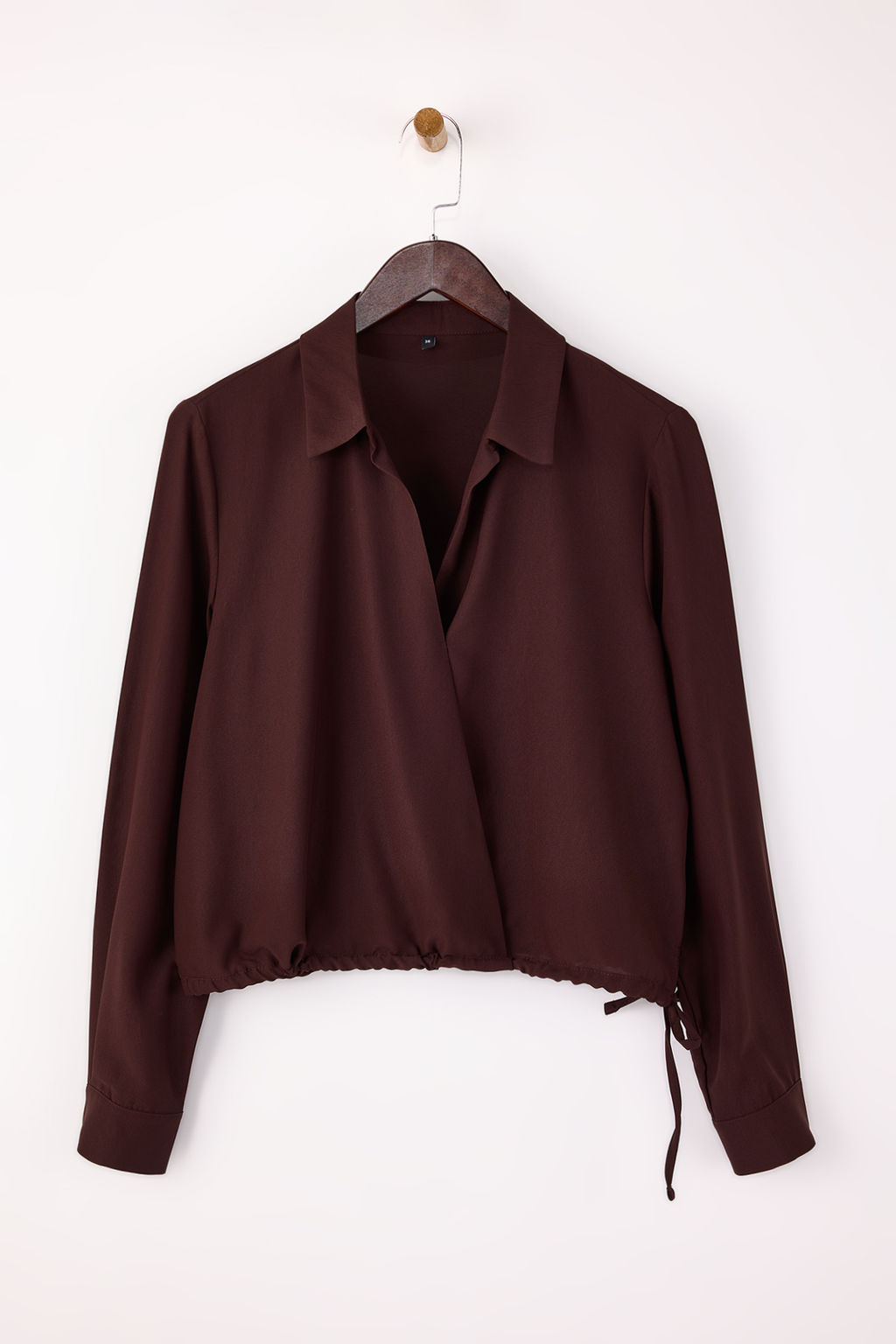 Kahverengi Buzgu Detayl? Mat Saten Dokuma Bluz TWOSS26BZ00087