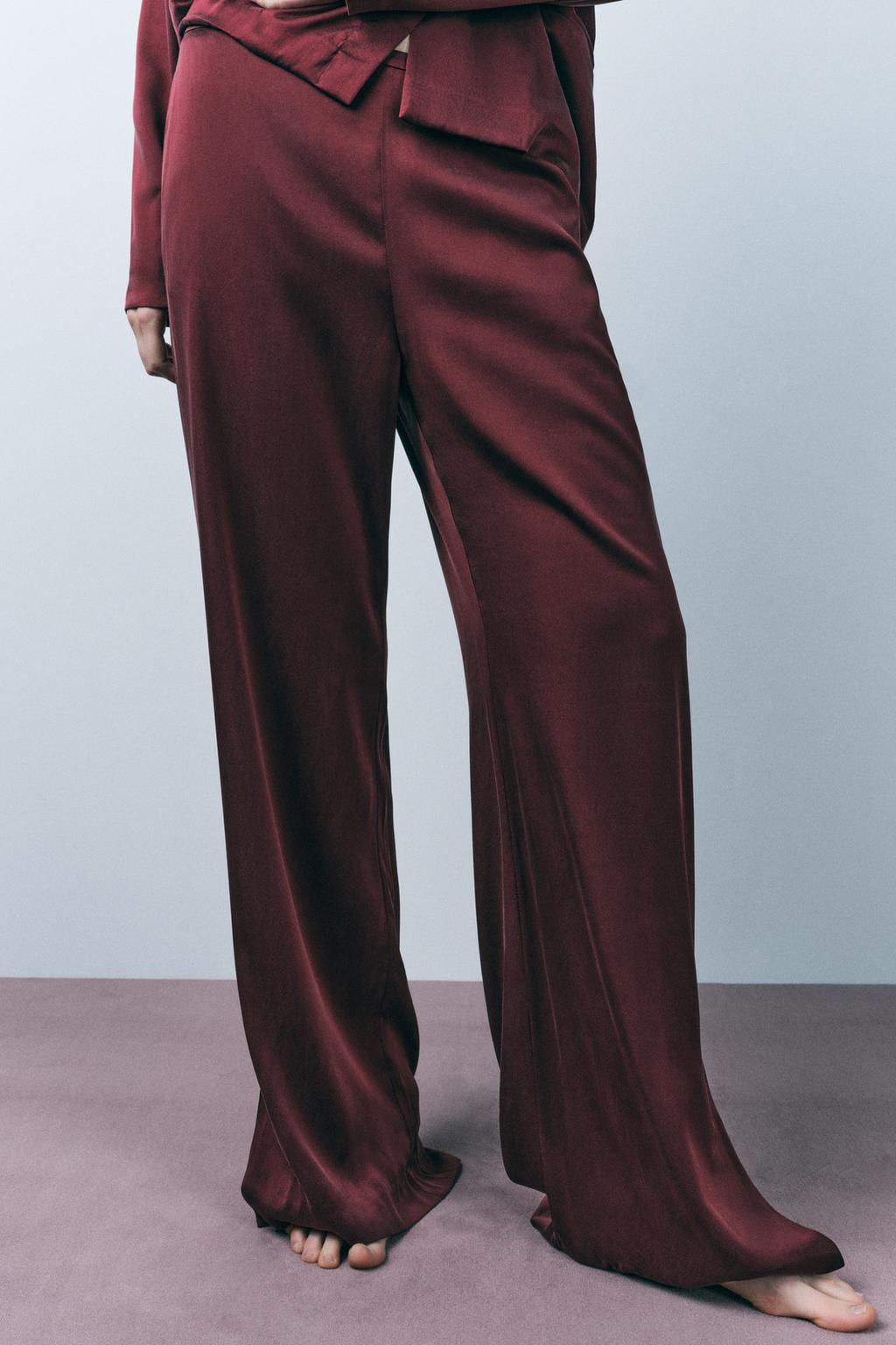 SILK PYJAMA TROUSERS - Zara фото 2