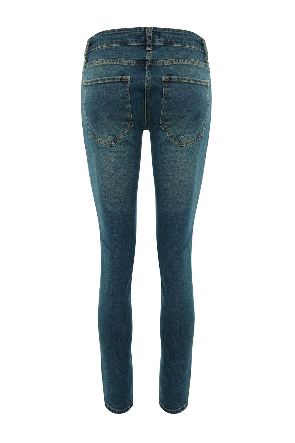 TRENDYOL MAN Indigo Skinny Fit Esnek Kumas Dar Kesim Eskitme Gorunumlu Jeans Kot Pantolon TMNAW22JE0311 - Trendyolmilla фото 9