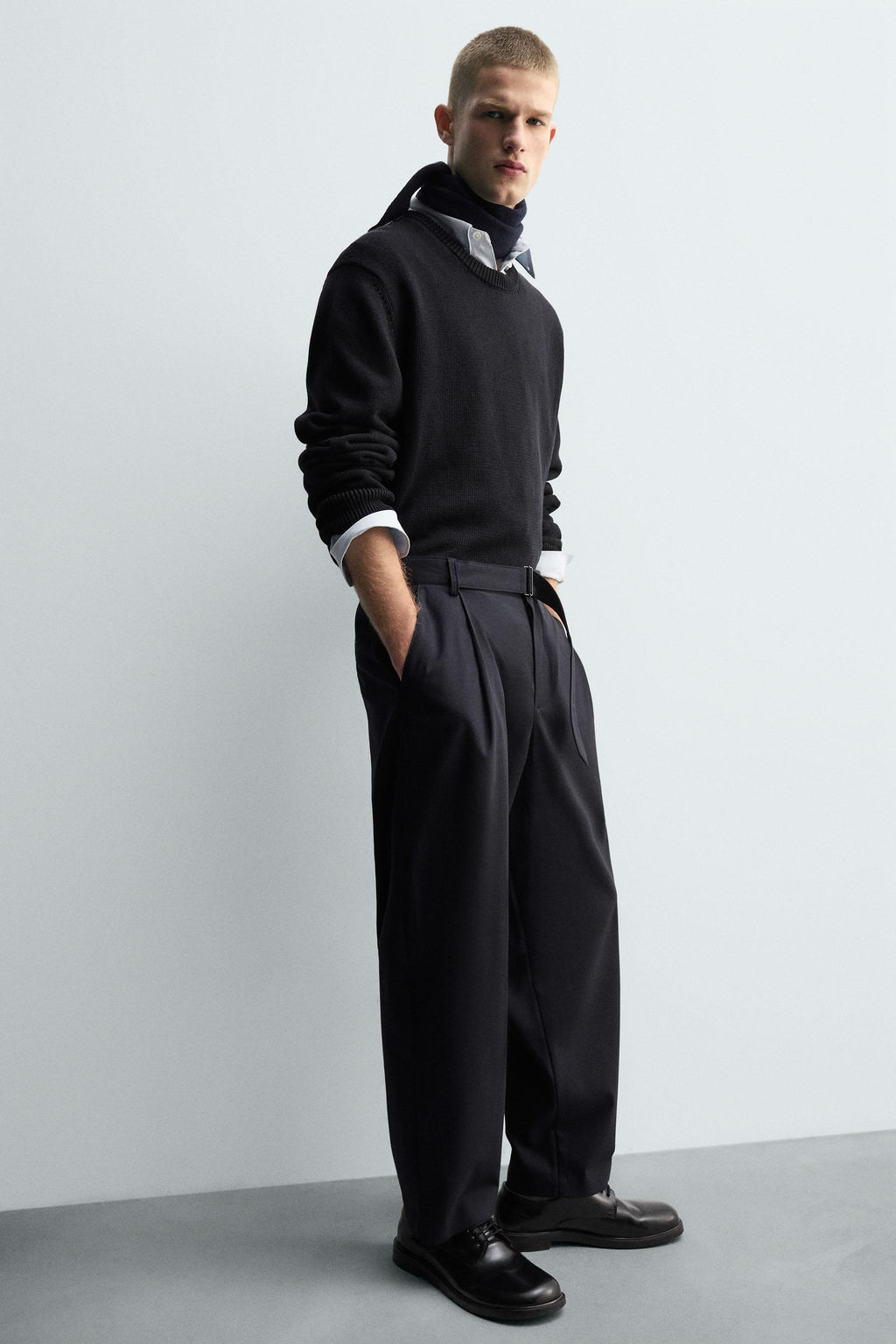 RELAXED FIT TROUSERS WITH BELT - Zara фото 5